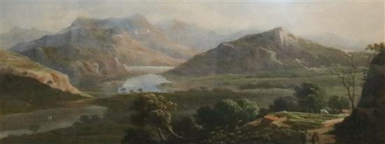 English School, watercolour, View of Borrowdale